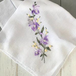 Wedding Hankie with Sea Glass